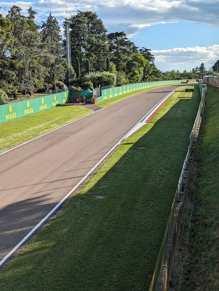 GA from the bridge crossing the track at turn 17 looking back towards Gresini.