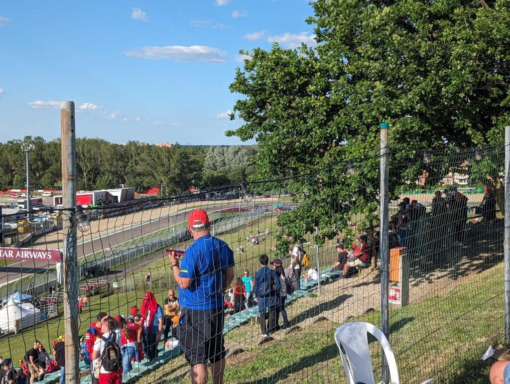 View of turn 19 from the Rivazza Hotel area at the top of the RIvazza 1 grandstands.