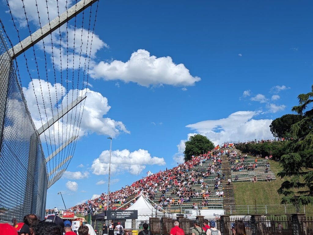 View of the Rivazza 1 grandstands from the GA area below.