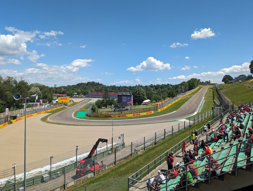 View from Tosa grandstands located midway up on the south edge of the small section.