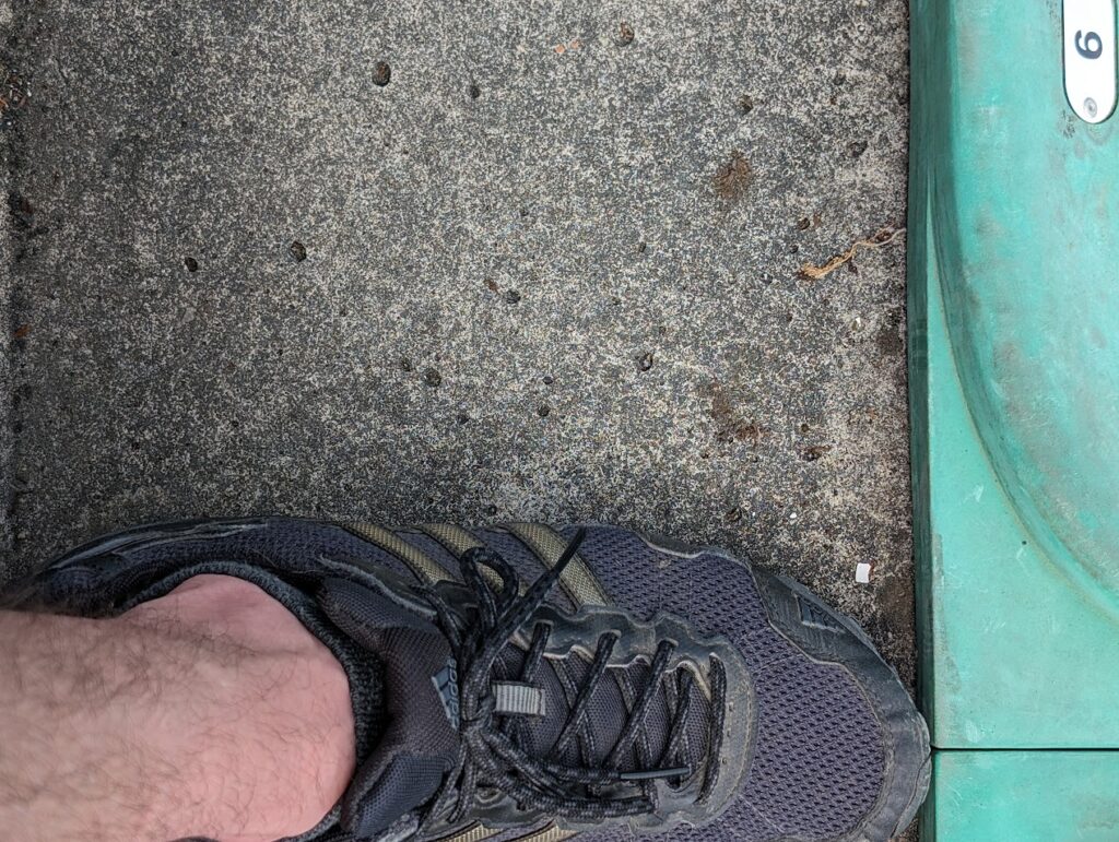 The permanent seating is very shallow. I have a small foot it barely fit heel to toe!