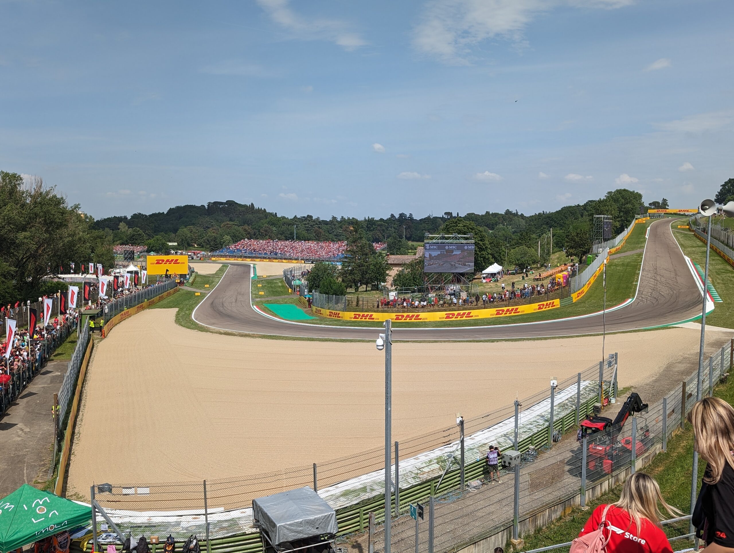 Wide angle view from the Tosa grandstand on race day in Imola 2024.