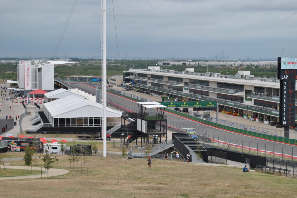 View of the main straight and pit are from the T1 GA area.