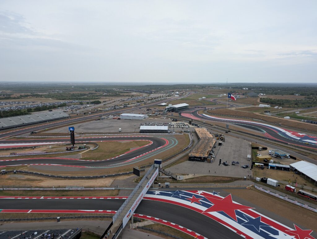 Long view towards the far end of the track at T11 from the the COTA tower.
