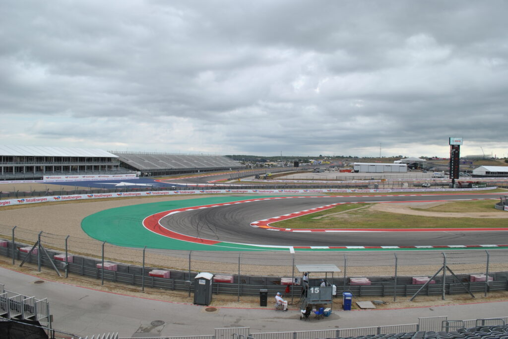 View of the entry into T12 with T15 in the foreground as viewed from the left-most side of the right T15 Grandstand section.