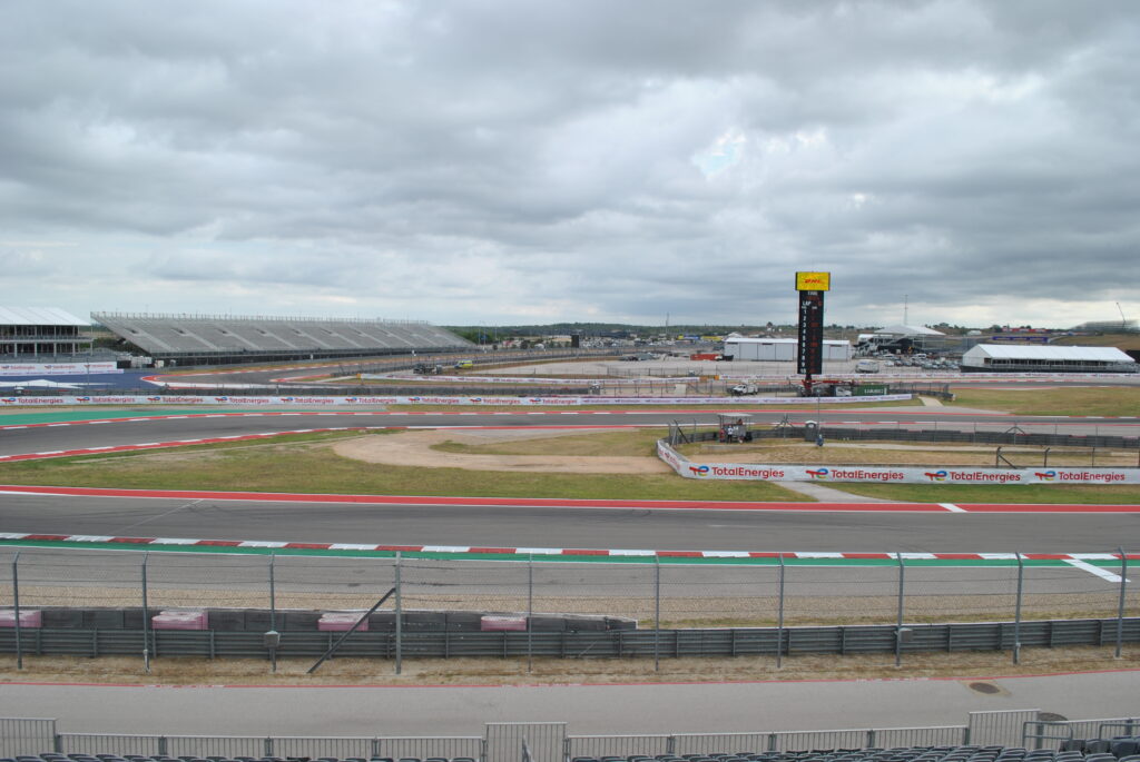 View of T12 and T15 from the middle of the the T15 Grandstand. From here to the right-side, the view of the back straight and T12 will get more limited.