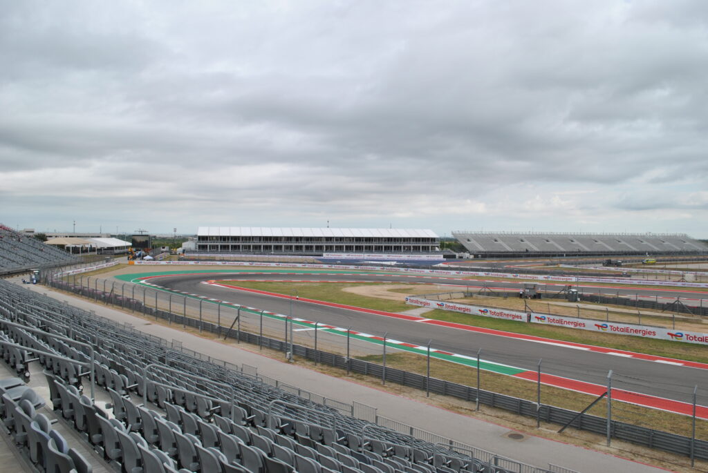 View of T12 and T15 from the right-most side of the right section of the T15 Grandstands.